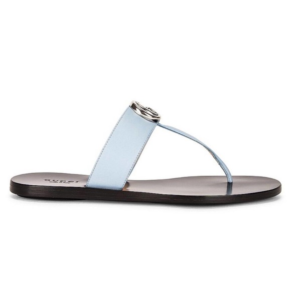 GUCCI Marmont GG logo leather thong sandals - Picture 3 of 5